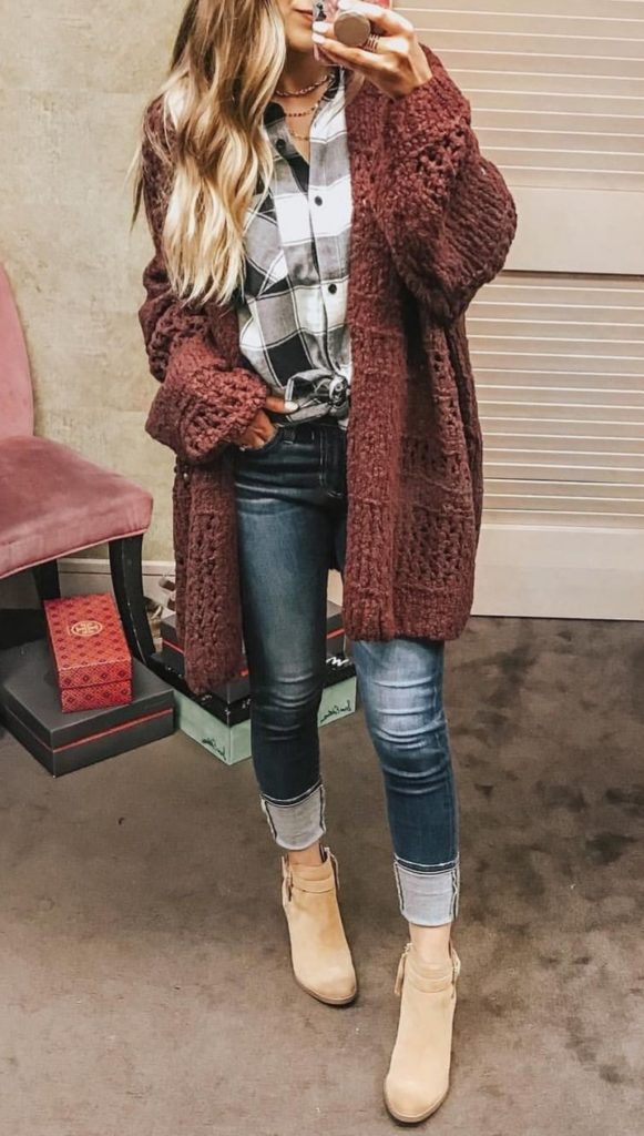 21 Simple Casual Fall Outfit With Oversize Cardigan